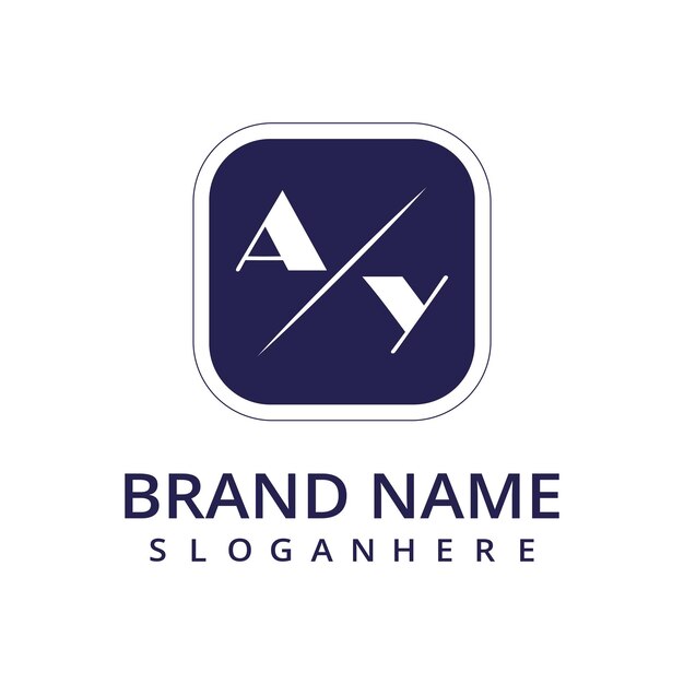 AY logo initial monogramme avec dsign de style rectangle
