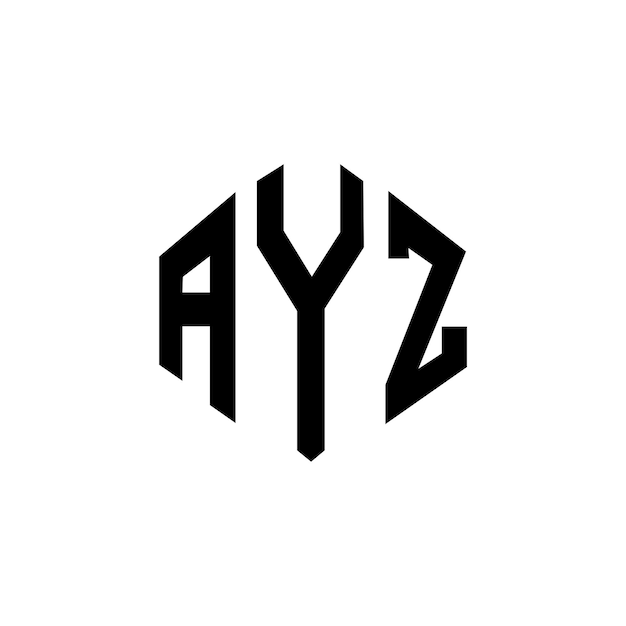 Vecteur ayz conception de logo de lettre avec forme de polygone ayz polygon et forme de cube conception de logo ayz hexagone modèle de logo vectoriel couleurs blanches et noires ayz monogramme logo d'entreprise et immobilier