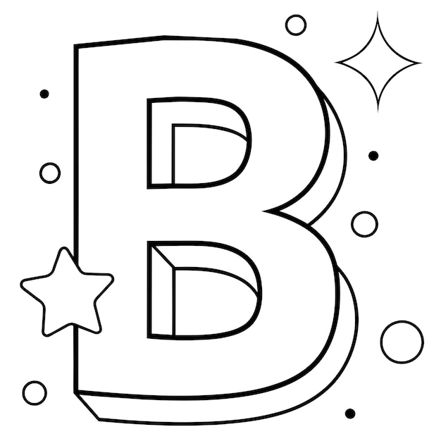 Vecteur b alphabet coloring page 15