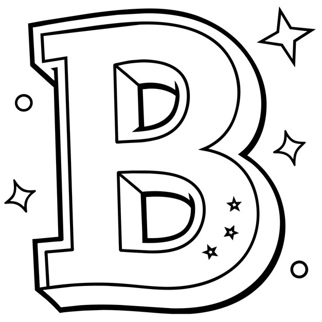 Vecteur b alphabet coloring page 9