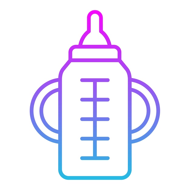 Vecteur a baby bottle with a blue and pink label that says baby on it