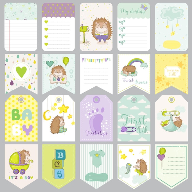 Baby Boy Tags Cartes Mignonnes