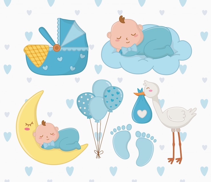 Vecteur baby shower d&#39;un garçon
