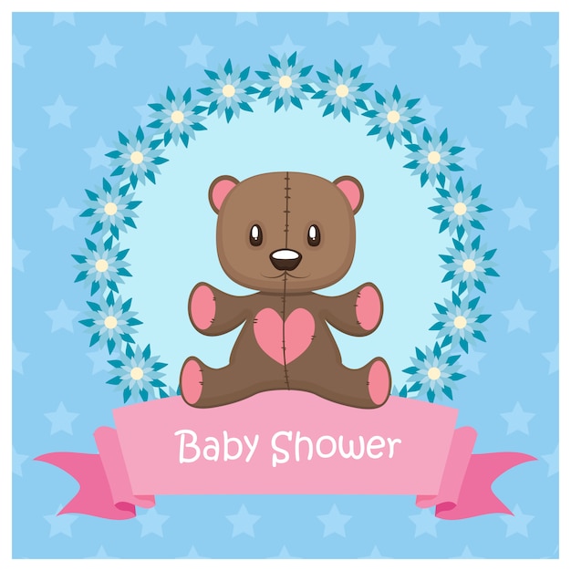 Baby Shower Avec Un Ours En Peluche