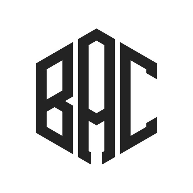 BAC Logo Design Initial Letter BAC Monogram Logo en utilisant une forme hexagonal