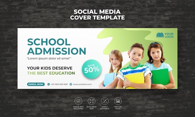 Back To School Admission Social Media Web Banner Flyer Pour Facebook Couverture Timeline Design Banner Template