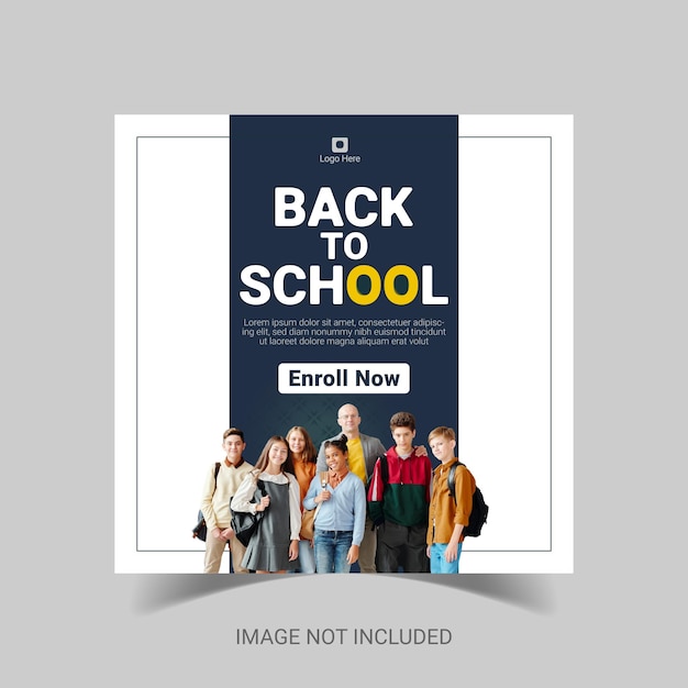 Vecteur backtoschoolposttemplate