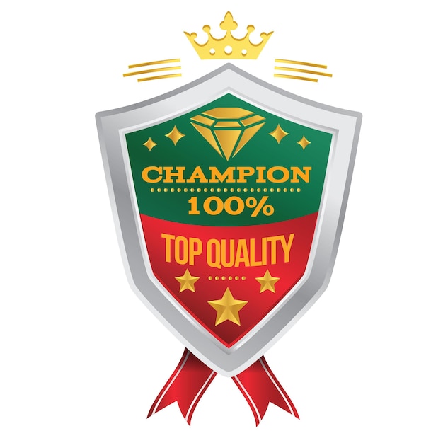 Vecteur badge de champion de la meilleure qualité en illustration