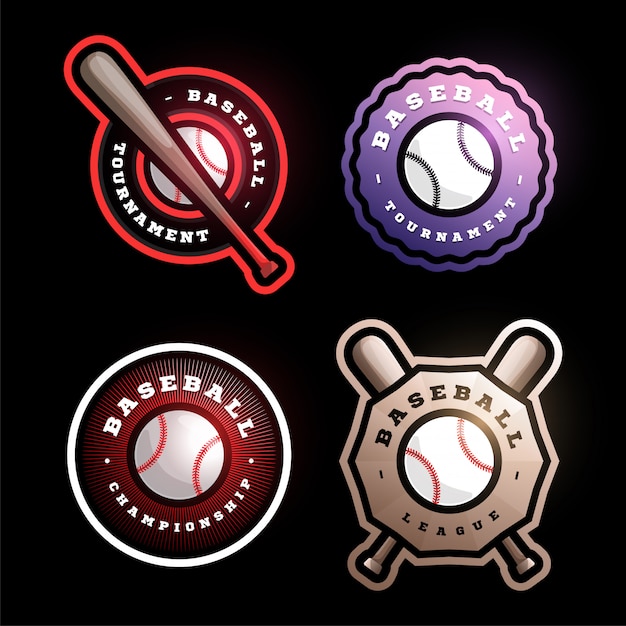 Vecteur badge circulaire de baseball