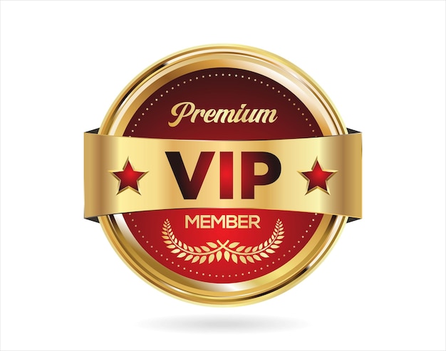 Un badge doré sur fond blanc pour les membres VIP.