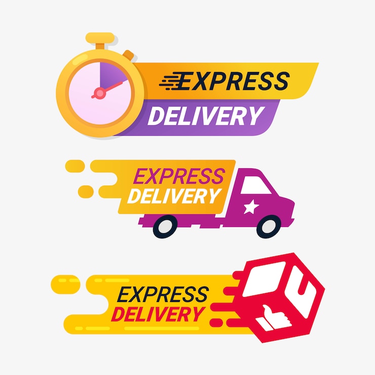 Vecteur badge du logo du service de livraison express