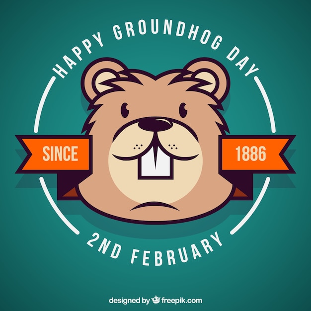 Vecteur badge groundhog day drôle