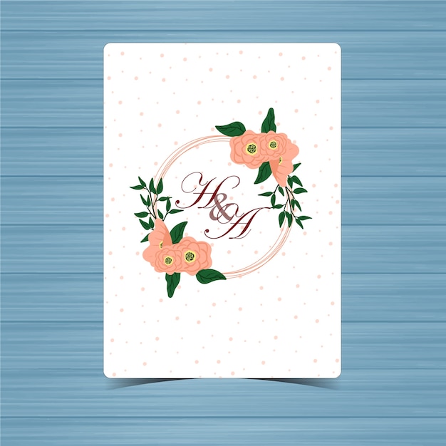 Badge De Mariage Floral Avec Belle Fleur