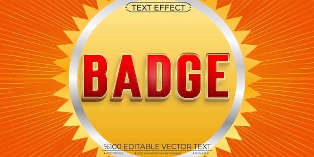 Badge d'or Effet de texte vectoriel modifiable et évolutif