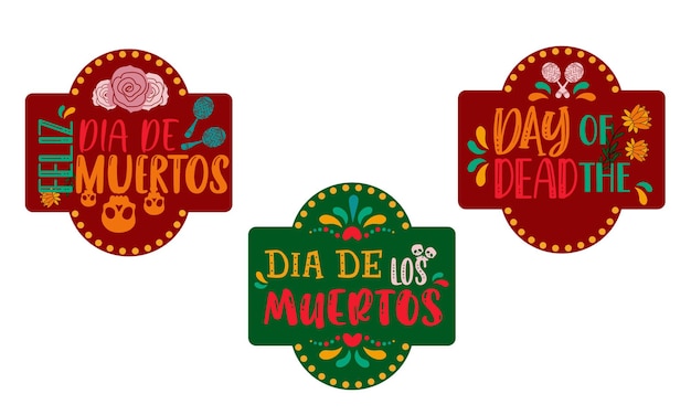 Badge Pour Le Festival Dia De Los Muertos Jour Des Morts