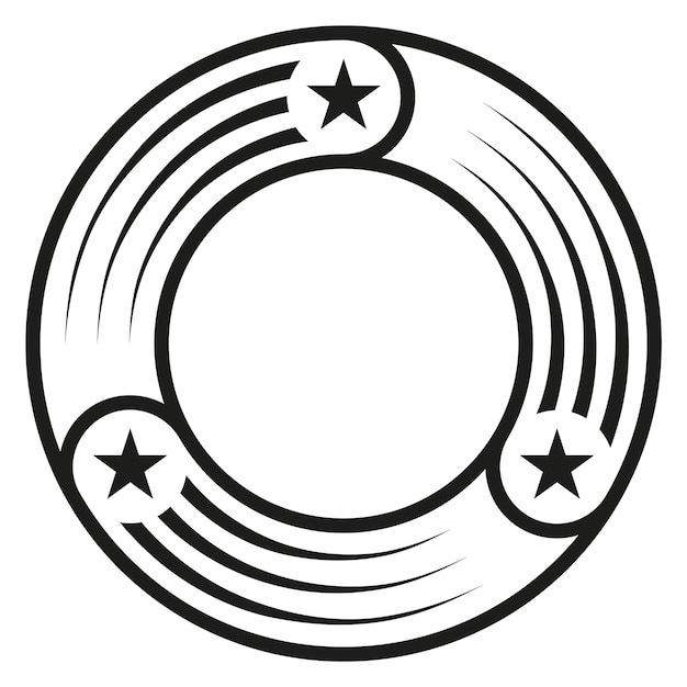 Badge rond avec étoiles Modèle d'emblème militaire vintage