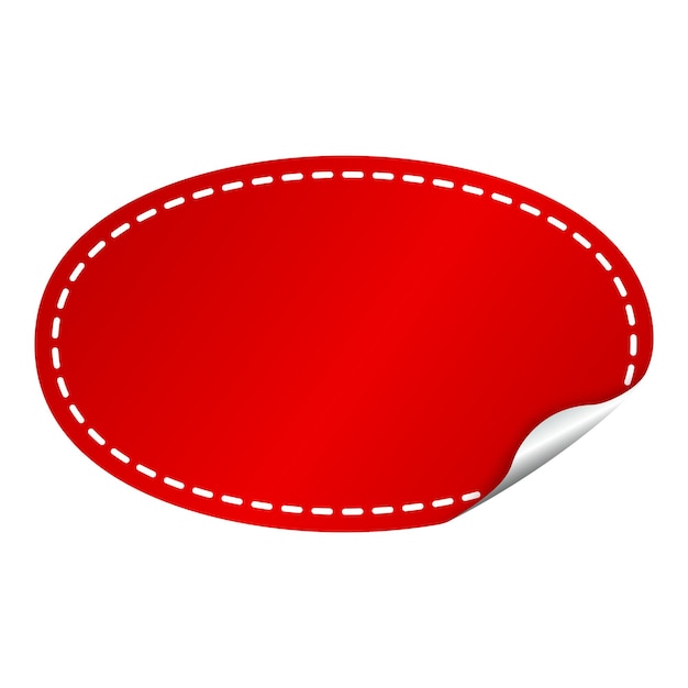 Badge Rond En Papier Blanc Rouge Ou étiquette Sur Fond Blanc