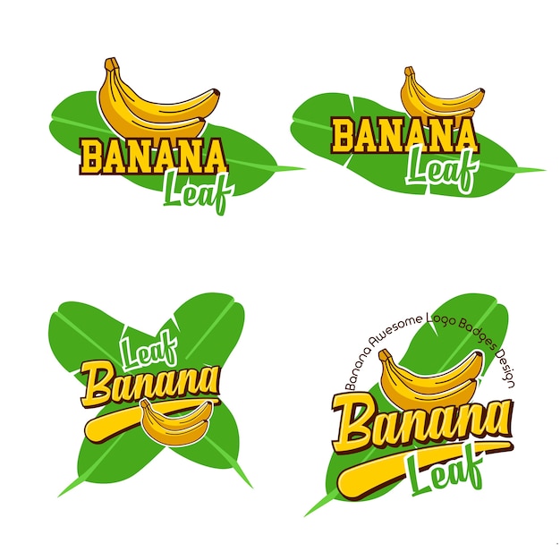 Un Badge Set Logo Banana Leaf