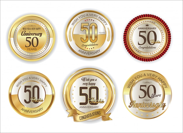 Badges D'anniversaire D'or