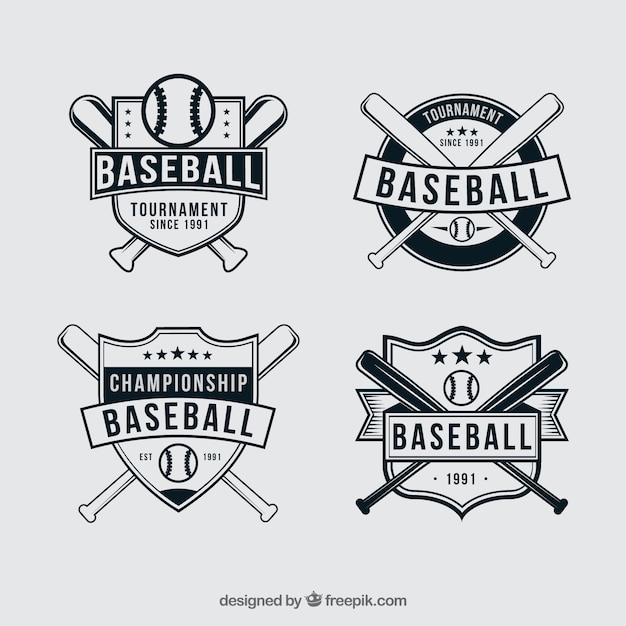 Vecteur badges de baseball