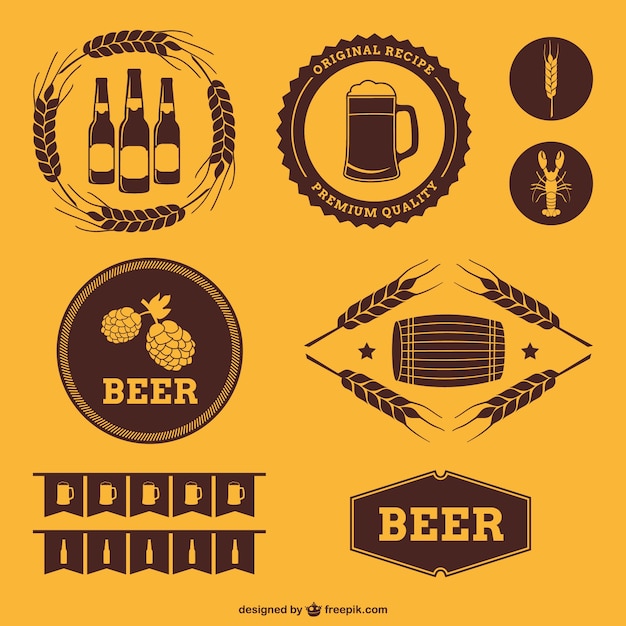 Badges De Bière De Style Rétro