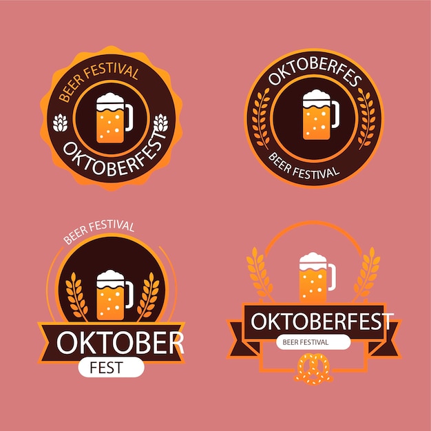 Les badges de l'étiquette du Oktoberfest