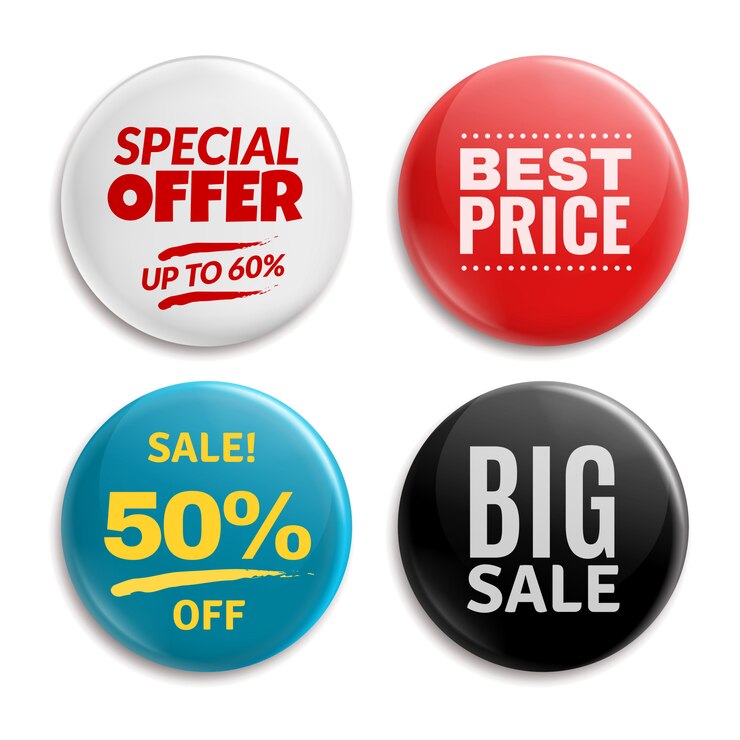 Vecteur badges publicitaires