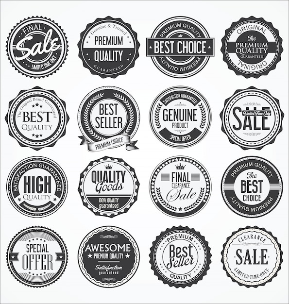 Badges de qualité rétro design vintage
