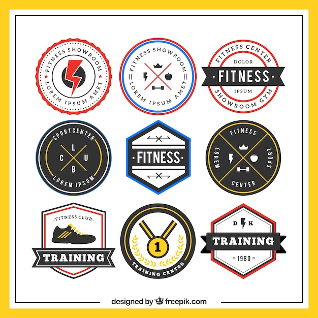 Vecteur badges de remise en forme