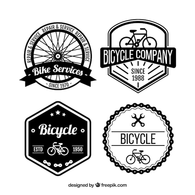 Vecteur badges vintage de bicyclettes