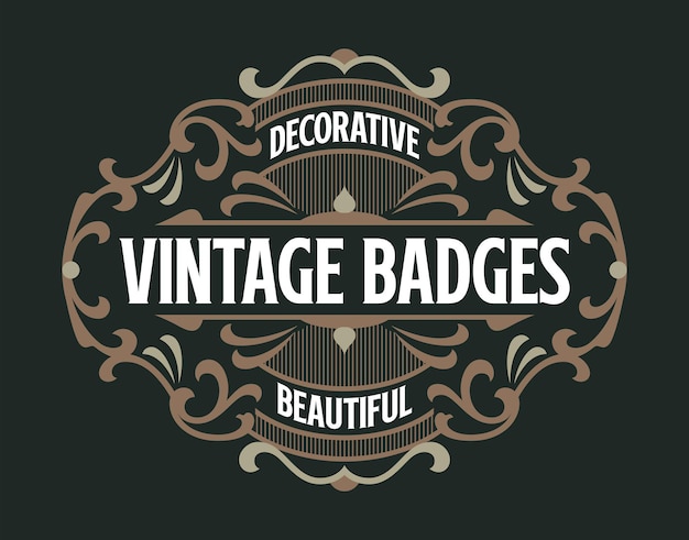 Badges Vintage Victorienne Ornement Décoratif Bel élément De Design Classique Copie Convertie