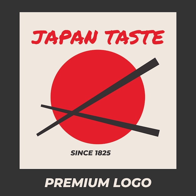 Baguettes De Conception De Logo Simple Avec Cercle Rouge Ramen Japonais Style Coréen