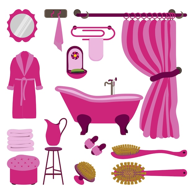 Baignoire girly rose Élément d'intérieur pour salle de bain Endroit élégant pour se reposer