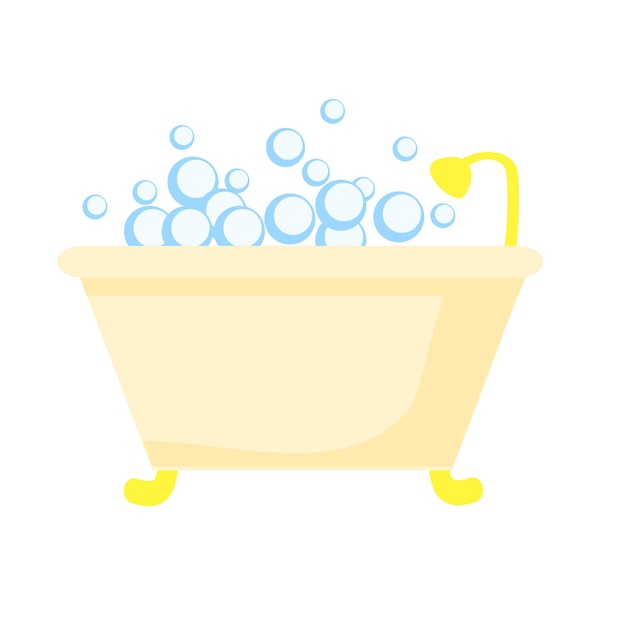 Bain Plein De Bulles Vector Icon Clip Art Isolé