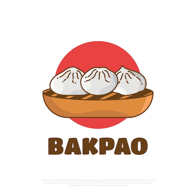 Bakpao ou Baozi Cuisine traditionnelle asiatique Illustration vectorielle de petits pains cuits à la vapeur asiatiques