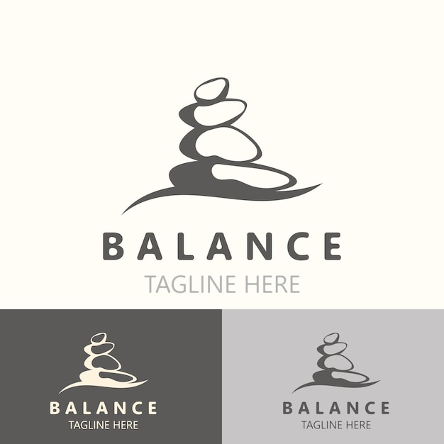 Balance Pierre Logo Massage Pierre Yoga Rock Arrangement Pour Spa Et Santé Symbole De Méditation