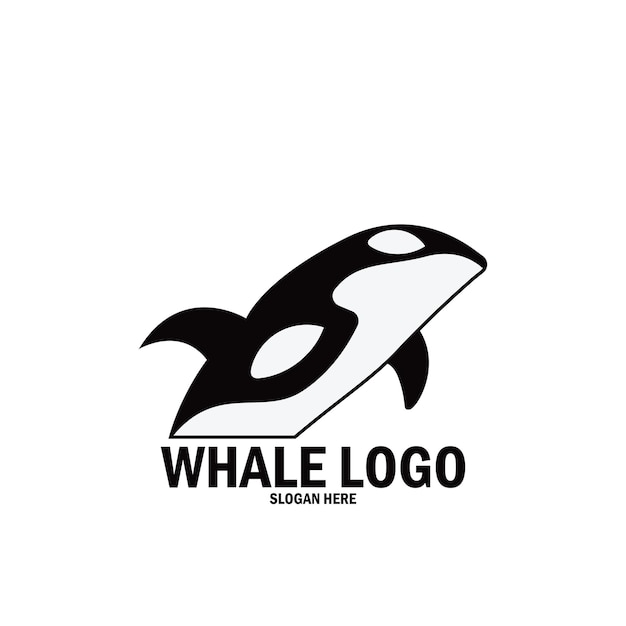 Baleine simple logo icône vector illustration modèle de conception