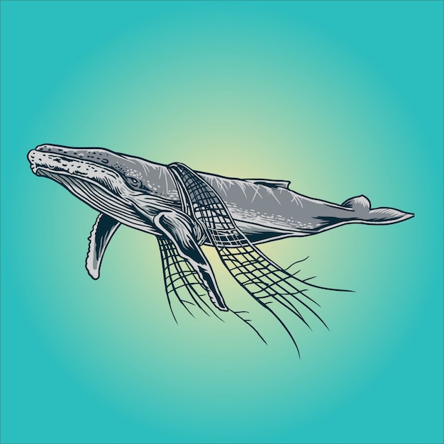 Vecteur baleines et pollution nette