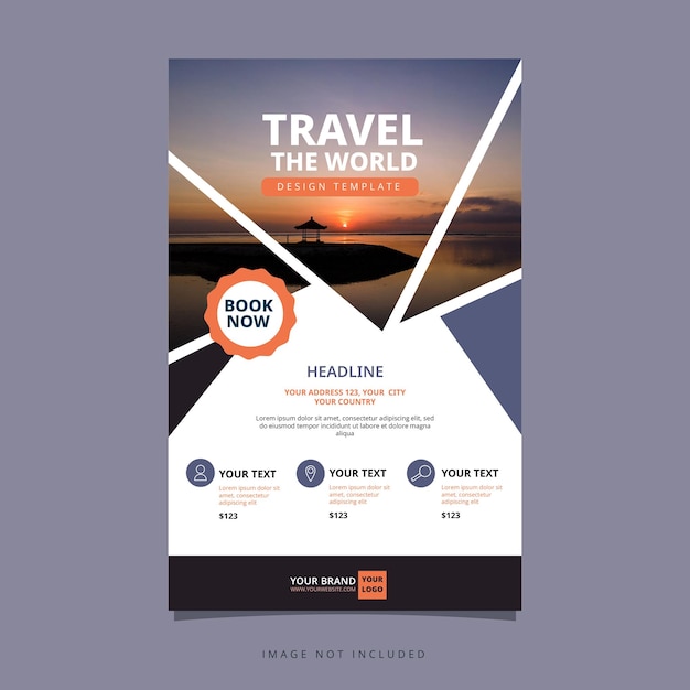 Bali Travel Tour Holiday Vacation Flyer Brochure Affiche Modèle de conception d'espace vide