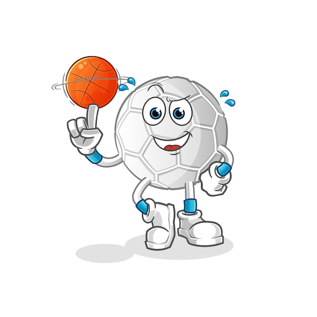 Balle à Main Jouant La Mascotte De Basket-ball. Vecteur De Dessin Animé