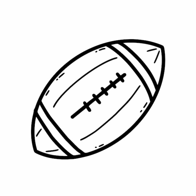 Balle pour le football américain Sport national Fumble Vector doodle illustration Rugby