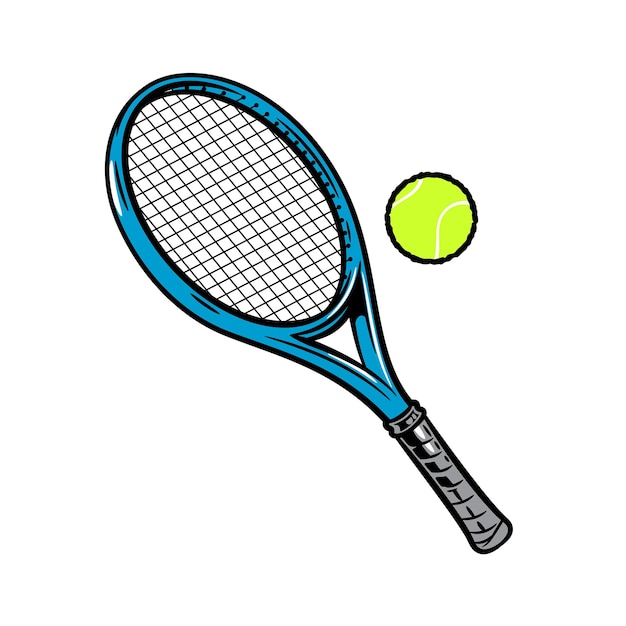 Vecteur balle et raquette de tennis