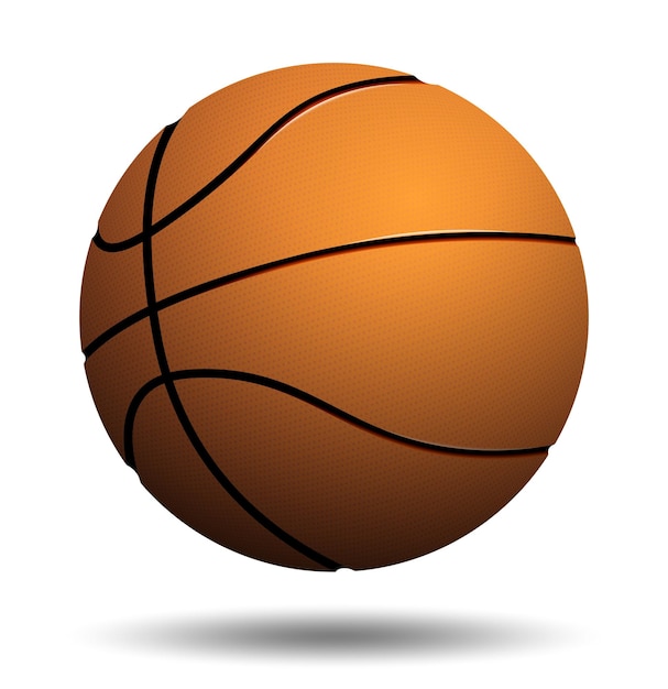 Balle de sport réaliste pour le basket-ball sur fond blanc Sports d’équipe Vecteur isolé