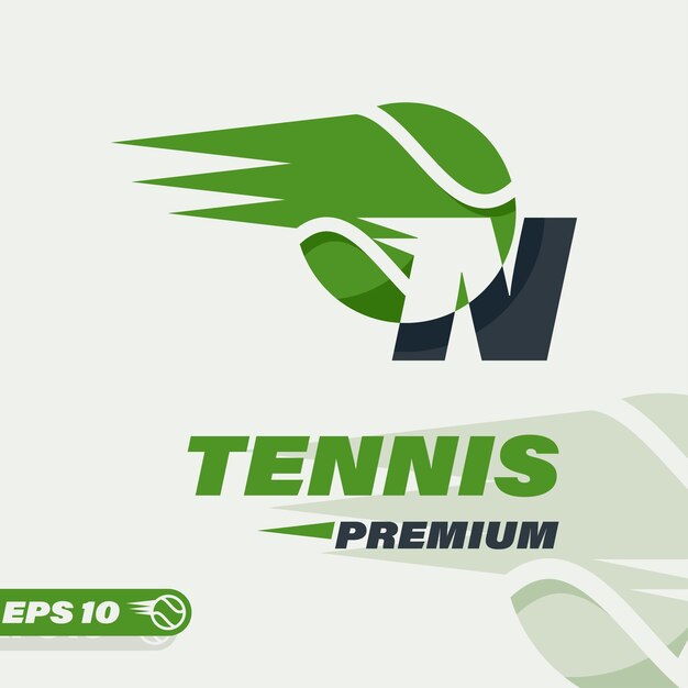 Vecteur balle de tennis alphabet n logo