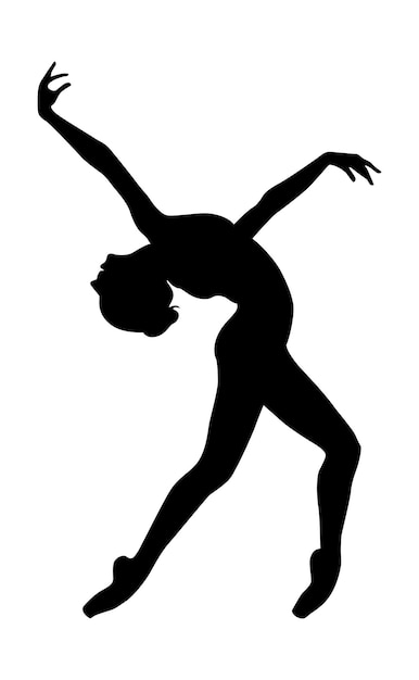 Vecteur ballet, femmes, danse, pose, silhouette, dans, fond blanc