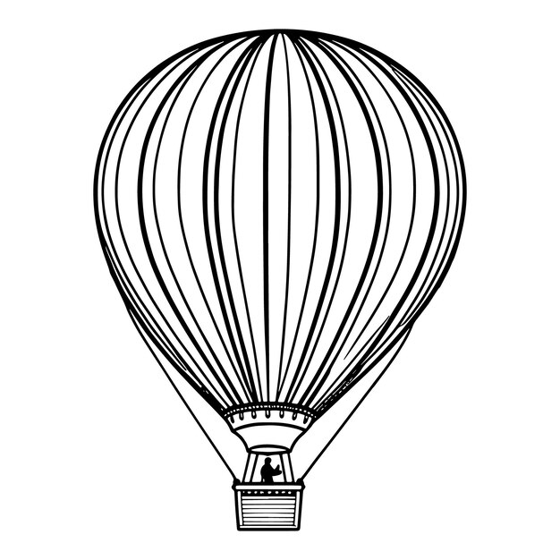 Vecteur ballon à air chaud contour illustration de page de coloration pour enfants et adultes