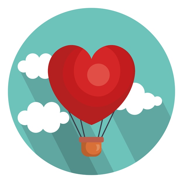 Ballon à Air Chaud Avec Forme De Coeur