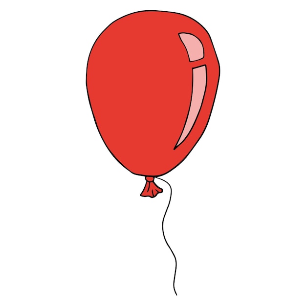 Ballon à air Doodle isolé sur fond blanc. Icône de style enfantin.