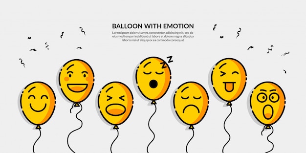 Ballon Avec Bannière D'émotion Différente