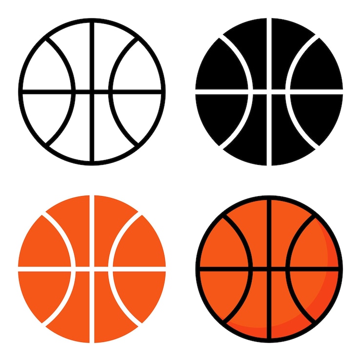 Vecteur ballon de basket-ball de conception plate